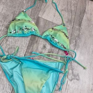 Victoria’s Secret green gradient sequins bikini